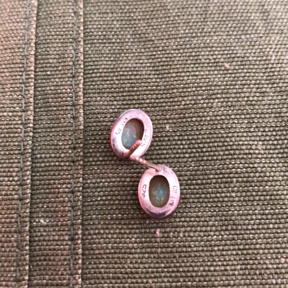 Sterling Silver Opal Earrings Posts (No Backs) - Picture 15 of 17